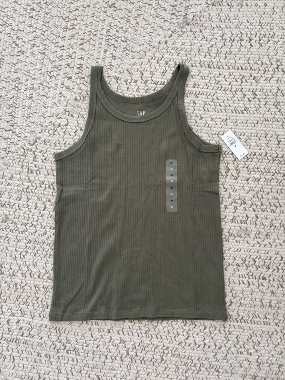 NEVER WORN, WITH TAGS. GAP Olive Ribbed Tank Top